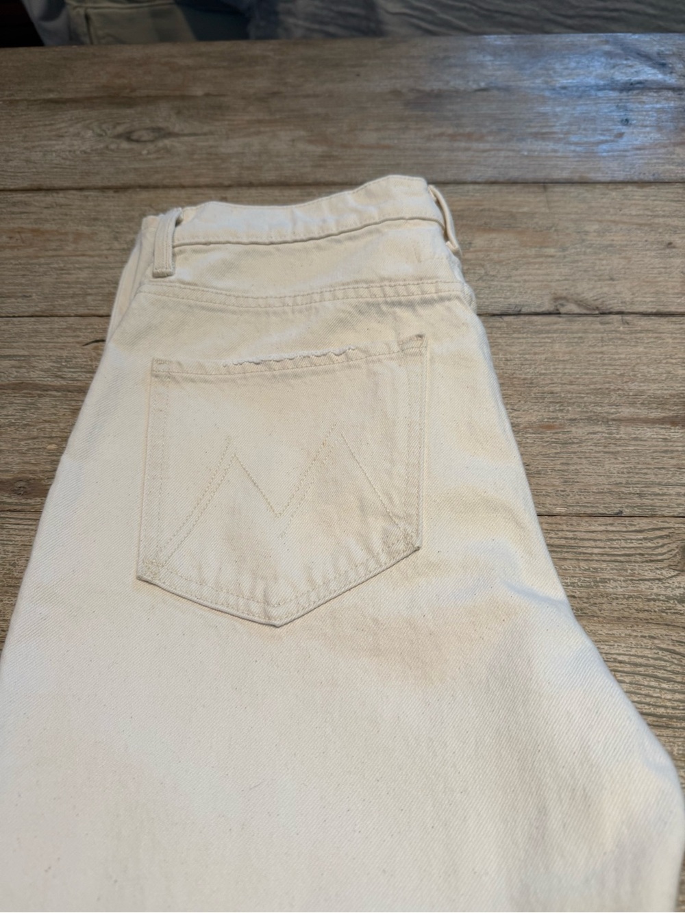 NWOT Mother scooter skimp high rise cream jeans sz 28